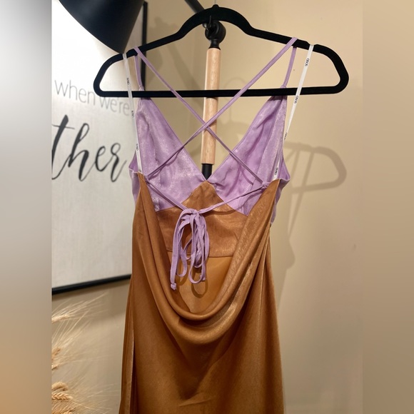 ASOS Maxi Gold and Lilac Color Dress - Picture 11 of 13